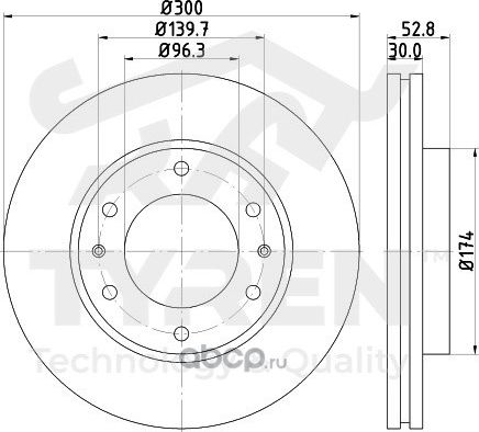 Тормозной диск (Tyren). Артикул TYR1015761