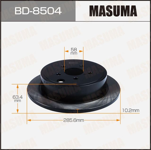 Диск тормозной MASUMA rear LEGACY B4, OUTBACK BR9, BMM [уп.2] Masuma. Артикул BD8504