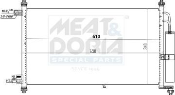 Радиатор кондиционера (конденсатор) Meat & Doria для Nissan Note I 2006-2012. Артикул 991076