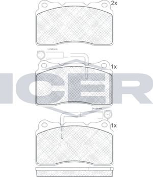 Тормозные колодки Icer для Alfa Romeo 159 2005-2012. Артикул 181279