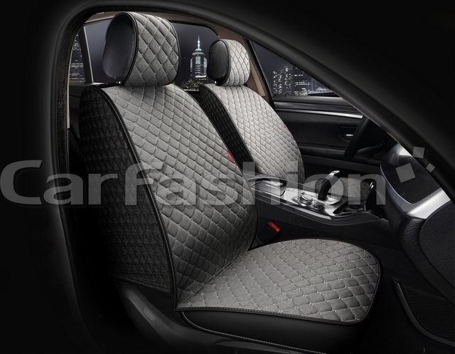 Накидки универсальные CarFashion Cube Front для авто, цвет Серый/Черный/Серый. Артикул 26167