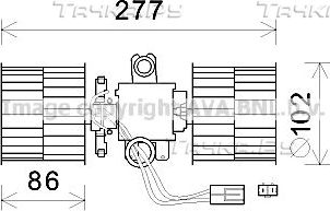 Вентилятор, мотор печки (отопителя) салона AVA для Volkswagen Caddy II 1996-2000. Артикул SA8022