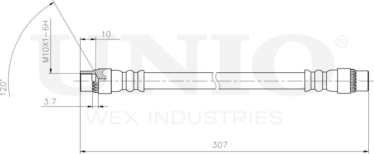 Шланг тормозной (Unio). Артикул BRH-10028