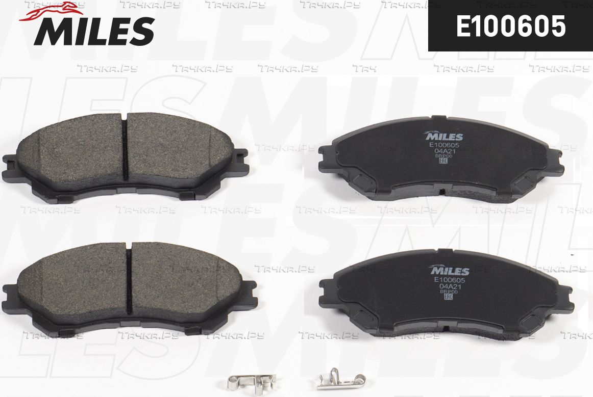Тормозные колодки Miles (Semi-Metallic) передние для Suzuki SX4 II (S-Cross) 2013-2026. Артикул E100605