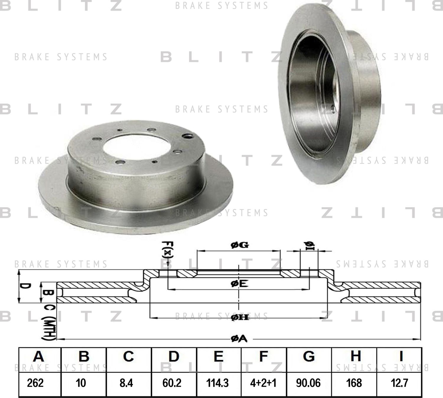 Диск тормозной MITSUBISHI GALANT/LANCER/SPACE 91- задн. (Blitz). Артикул BS0139