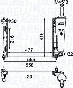Радиатор охлаждения двигателя Magneti Marelli. Артикул 350213183900
