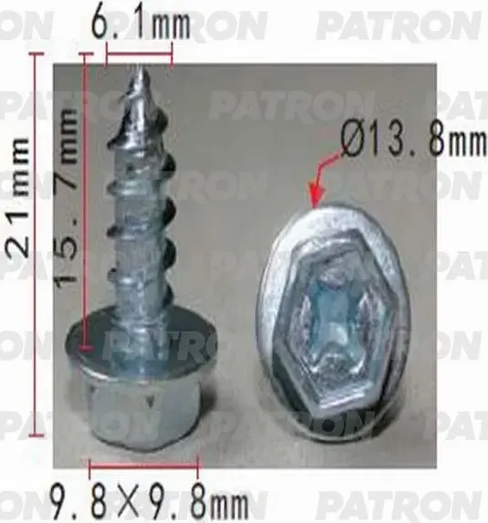 ШУРУП МЕТАЛЛИЧЕСКИЙ LEXUS,TOYOTA ПРИМЕНЯЕМОСТЬ МЕТ (Patron). Артикул P371440