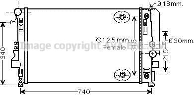 Радиатор охлаждения двигателя AVA для Mercedes-Benz Viano I (W639) 2003-2014. Артикул MSA2460