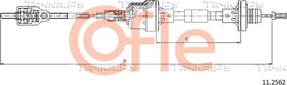 Трос сцепления Cofle для Opel Astra F 1991-2005. Артикул 92.11.2562