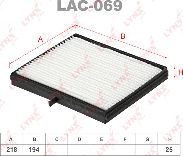 Салонный фильтр LYNXauto для Daewoo Gentra II 2013-2015. Артикул LAC-069