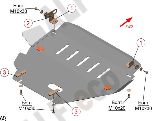 Защита алюминиевая Alfeco для картера Nissan Skyline R34 GT 1999-2002. Артикул ALF.15.23 AL4