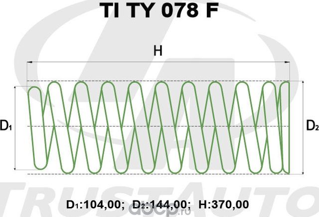 Пружина для лифтинга + 2 (50мм) () (Trustauto). Артикул TITY078F