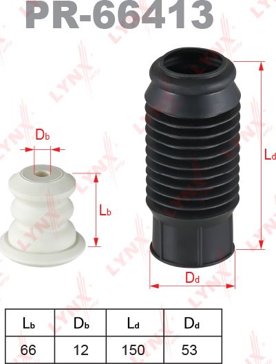 Комплект отбойников и пыльников амортизаторов (стоек) LYNXauto. Артикул PR-66413