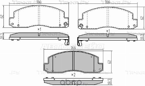 КОЛОДКИ ТОРМОЗНЫЕ FR TOYOTA DYNA XZU301 00- ST-044 (SAT). Артикул ST0446537030