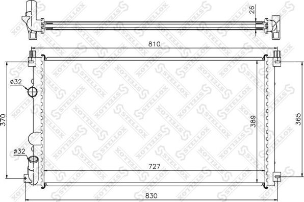 Радиатор охлаждения двигателя Stellox. Артикул 10-26182-SX