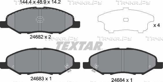 Тормозные колодки Textar. Артикул 2468201