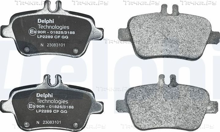 Тормозные колодки Delphi (Low-Metallic) задние для Mercedes-Benz SLC I (R172) 2016-2026. Артикул LP2289
