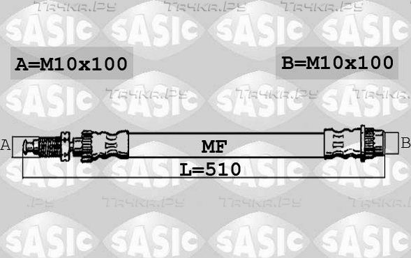 Тормозной шланг Sasic передний для Peugeot 405 1987-1997. Артикул SBH0169
