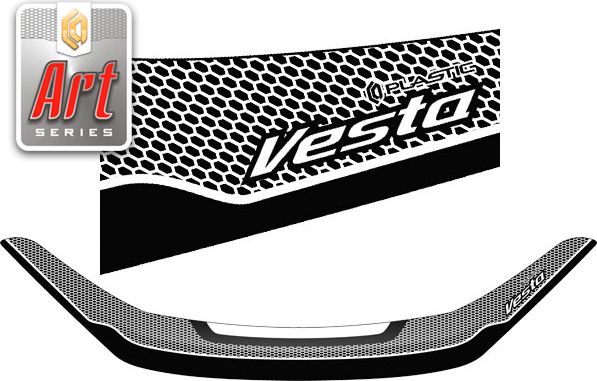 Дефлектор СА Пластик для капота (Серия "Art" черная) Lada Vesta SW, Vesta Cross универсал 2015-2026. Артикул 2010011513091