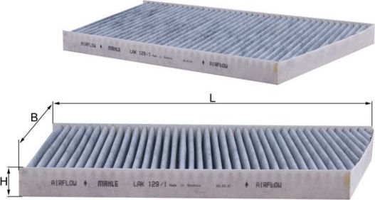 Салонный фильтр Mahle для Mercedes-Benz C-Класс II (W203, CL203) 2000-2008. Артикул LAK 129/1
