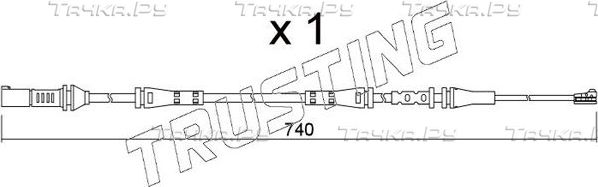 Датчик износа тормозных колодок  Trusting задний для BMW iX3 I (G08) 2020-2026. Артикул SU.362