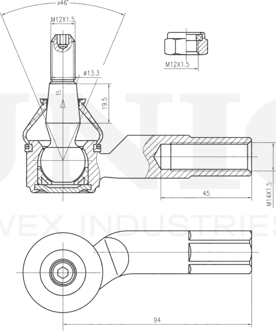 Наконечник рулевой тяги (Unio). Артикул SSP-10162