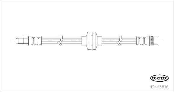 Тормозной шланг Corteco (EPDM (Этилен-пропиленовый каучук)) передний правый/левый для Renault Fluence I 2010-2017. Артикул 49423816