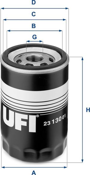 Масляный фильтр UFI для Audi 90 II (B3) 1987-1991. Артикул 23.130.01
