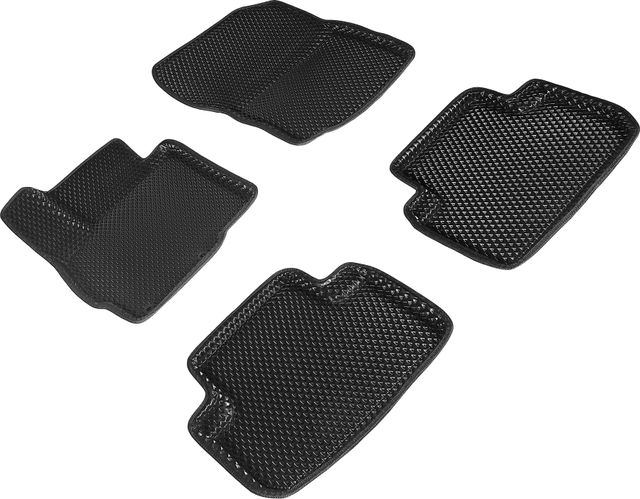 Коврики Seintex 3D EVA Ромб для салона Mitsubishi Eclipse Cross 2017-2026 ЧЕРНЫЕ. Артикул 95322