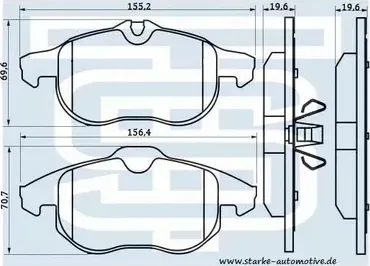 Колодки тормозные передние (Starke). Артикул 175509