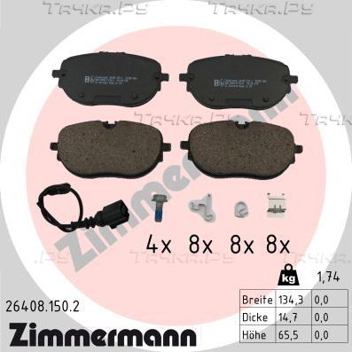 Тормозные колодки Zimmermann. Артикул 26408.150.2