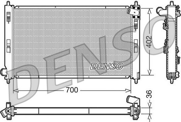 Радиатор охлаждения двигателя Denso (алюминий). Артикул DRM45029