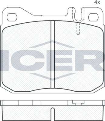 Тормозные колодки Icer передние для Mercedes-Benz W123 1979-1985. Артикул 180323