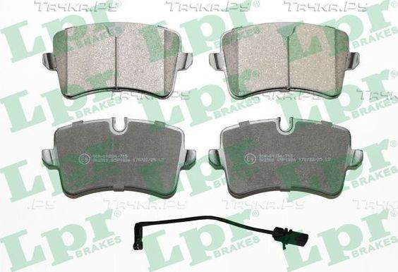 Тормозные колодки LPR задние для Audi A6 IV (C7) 2011-2018. Артикул 05P1826C