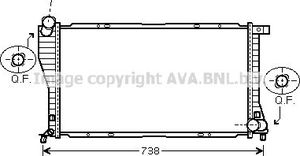 Радиатор охлаждения двигателя AVA для BMW 5 IV (E39) 1998-2004. Артикул BW2234