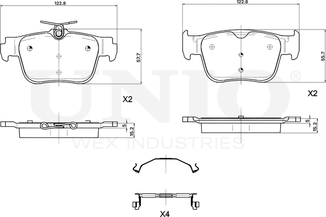 Колодки тормозные дисковые, комплект (Unio). Артикул BRP-20048