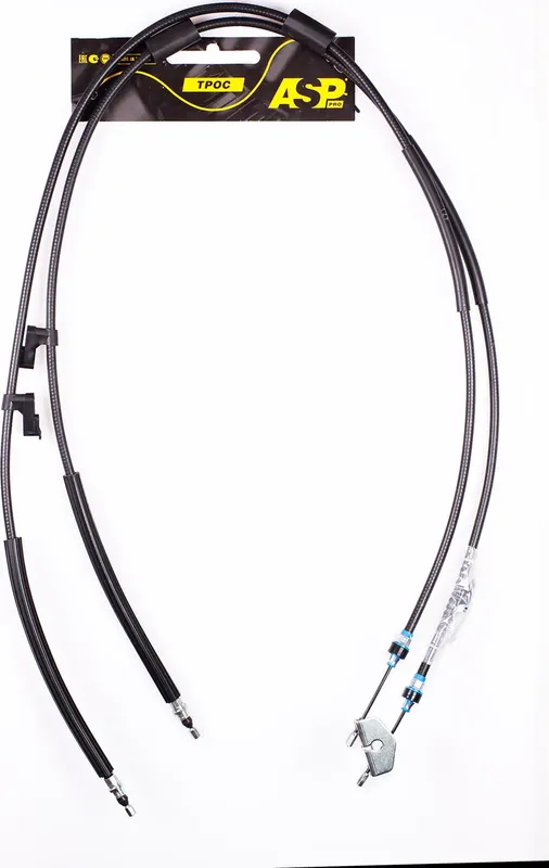 Трос привода ручного тормоза задний L-1816/1860мм FORD Focus II (диск. тормоз) (ASP). Артикул KB9007