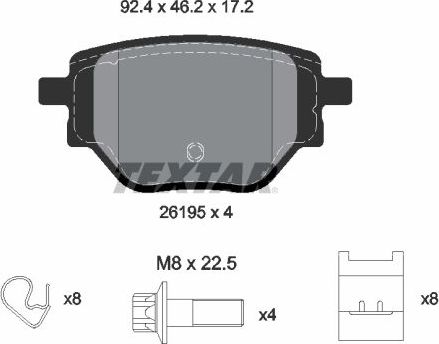 Тормозные колодки Textar Q+. Артикул 2619501