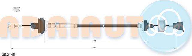 Трос сцепления Adriauto для Peugeot 206 1999-2012. Артикул 35.0145