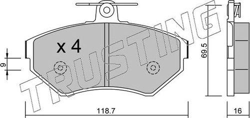 Тормозные колодки Trusting. Артикул 224.1