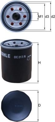 Масляный фильтр Mahle. Артикул OC 217/6
