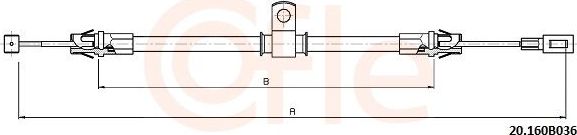 Трос ручника (тросик ручного тормоза) Cofle. Артикул 92.20.160B036