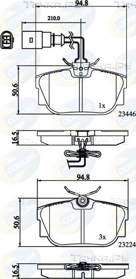 Тормозные колодки Comline Comline задние для Volkswagen Transporter T4 1990-2003. Артикул CBP11151