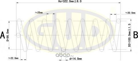 Пружина подвески G.U.D.. Артикул GCS256832