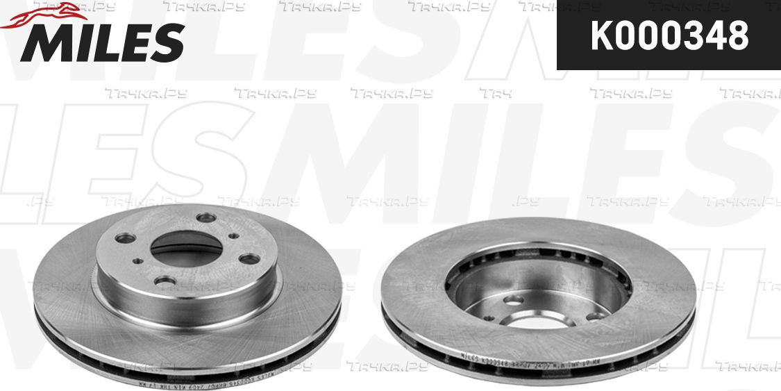 Тормозной диск Miles передний для Toyota Starlet IV (P80) 1989-1996. Артикул K000348