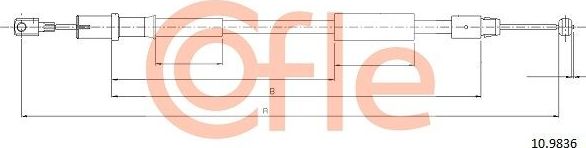 Трос ручника (тросик ручного тормоза) Cofle. Артикул 92.10.9836