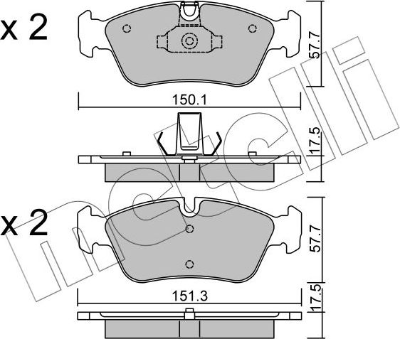 Тормозные колодки Metelli передние для BMW 3 IV (E46) 1998-2004. Артикул 22-0260-0