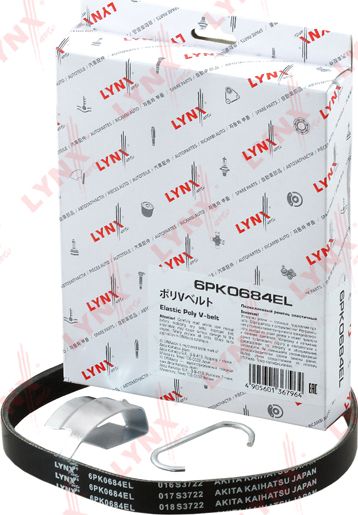 Приводной ремень поликлиновой LYNXauto ELASTIC для Peugeot 5008 I 2009-2017. Артикул 6PK0684EL