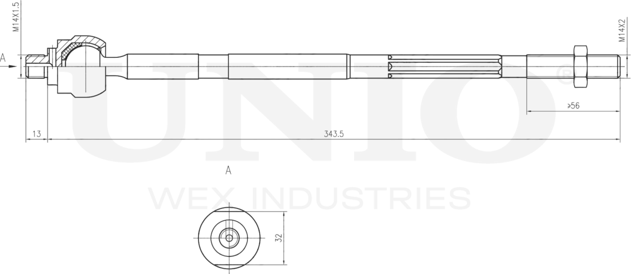Тяга рулевая (Unio). Артикул SSP-30043