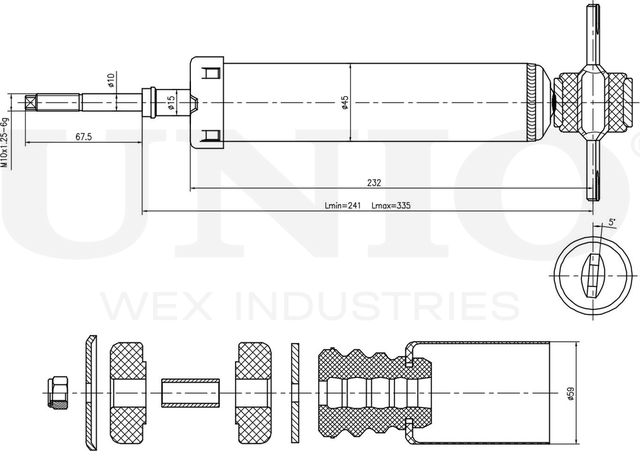 Амортизатор подвески (Unio). Артикул SAB-10720